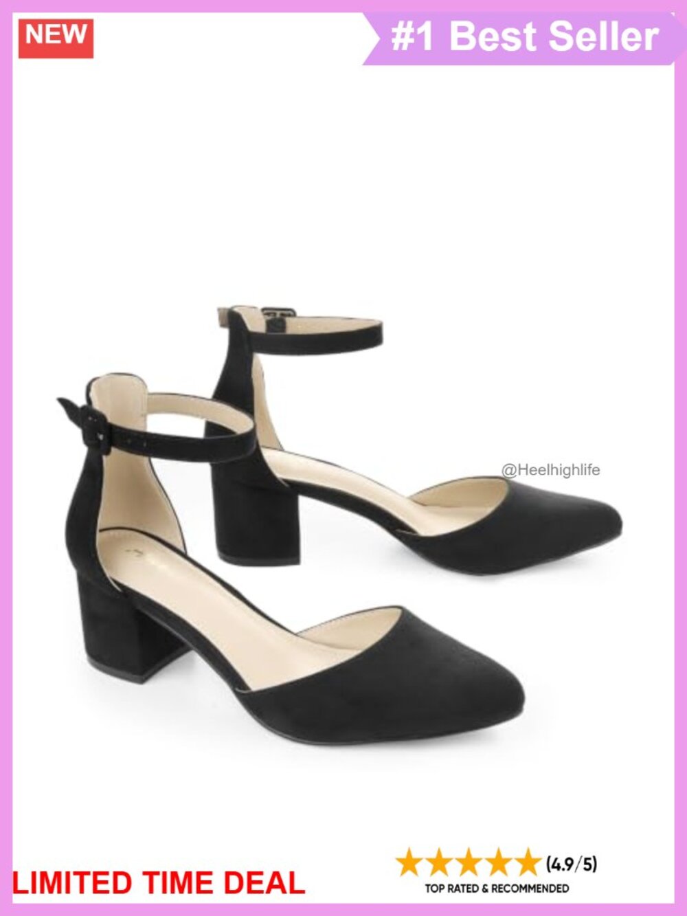 Women's Closed Toe Pointed Toe Block Heel Dress Pumps